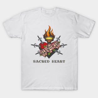 Sacred Heart Colorful Illustration T-Shirt